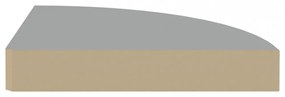 4 db szürke MDF lebegő sarokpolc 25 x 25 x 3,8 cm