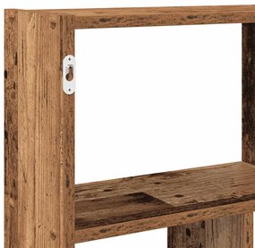 antik fa színű szerelt fa fali kockapolc 12 rekeszes színű