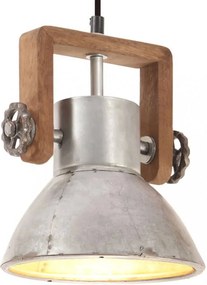 Ezüstszínű kerek ipari függőlámpa 25 w 19 cm e27