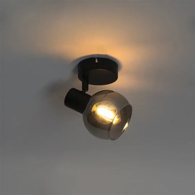 Art Deco spotlámpa fekete füstüveggel - Vidro