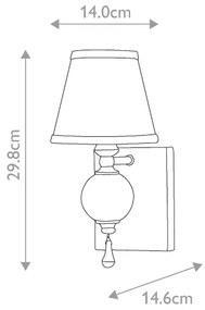 Elstead FE-ARGENTO1 - Fali lámpa ARGENTO 1xE14/60W/230V