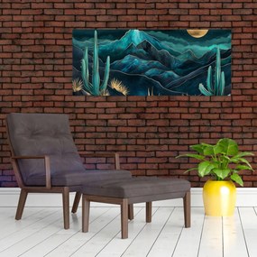 Kép - Türkiz éjszaka (120x50 cm)