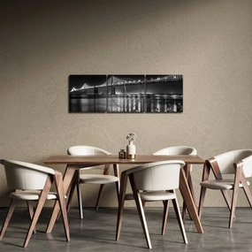 Kép - Fekete-fehér híd (órával) (90x30 cm)