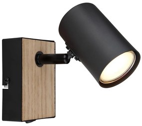Globo 57911-1BW - Fali spotlámpa ROBBY 1xGU10/35W/230V fekete/barna