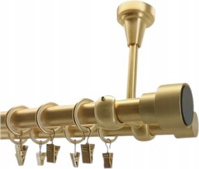 Függönykarnis dupla mennyezeti fém sárgaréz matt mix végek 19+19 mm 120 cm