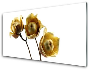 Modern üvegkép virágok növények 125x50 cm
