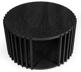 Drum fekete tölgyfa dohányzóasztal, ø 83 cm - Woodman