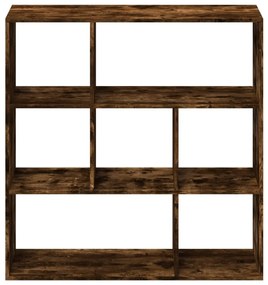 füstös tölgy szerelt fa elválasztó könyvespolc 102x29x103,5 cm