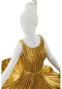 Fehér-aranyszínű asztali lámpa textil búrával (magasság 90,5 cm) Dancer – Mauro Ferretti