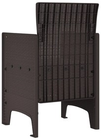 Kerti Szék 2-es Szett Barna Rattan Standard Tartós