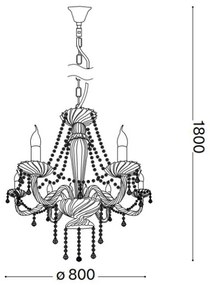 Ideal Lux - Kristály csillár láncon AMADEUS 8xE14/40W/230V átm. 80 cm átlátszó