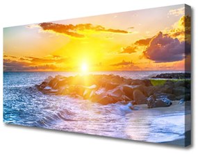 Canvas kép Sunset Sea Coast 100x50 cm