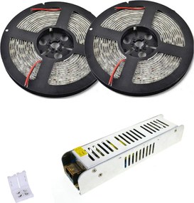 Led Szalag Szett 3528 600 Fehér 10M IP20 +tápegység