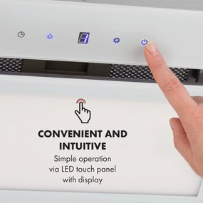 Klarstein Hektor Brilliant Edition, beépíthető páraelszívó, 52 cm, 506 m³/ó, érintőképernyős, fehér