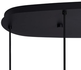 Modern Duplantis függőlámpa fekete füstüveggel, 6 fényponttal