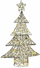 Karácsonyfa 120 LED-del Meleg fehér 120 cm Rattan