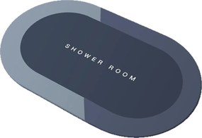 Ovális fürdőszobaszőnyeg 60×90 cm sötétkék diatomit csúszásgátló
