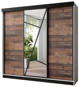 VENADA 2 ruhásszekrény, 200x205x59, fehér/old style