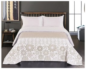 Alhambra bézs kétoldalas mikroszálas ágytakaró, 240 x 260 cm - DecoKing