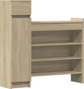 vidaXL sonoma tölgy színű szerelt fa cipőszekrény 100,5 x 28 x 100 cm