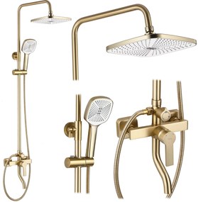 Rea Argus, zuhanygarnitúra esővel és kézi zuhanyfejjel, arany matt, REA-P7841