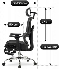 Forgószék ergonomikus kialakítással, fekete színben. KAIR