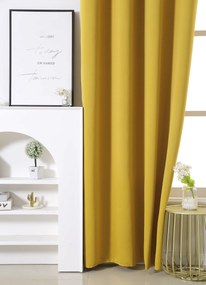 Sárga OXFORD függöny 140x250 cm Felfüggesztés: Hullámos sínszalag