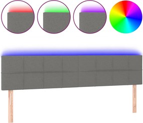 vidaXL sötétszürke szövet LED-es fejtámla 200x5x78/88 cm