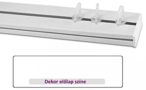 Fehér 45 mm-es előlapos egysoros műanyag mennyezeti sínes karnis 250 cm-es szett