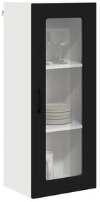 Fali konyhaszekrény polcokkal Fekete 40 x 31 x 100 cm Faanyag