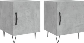 vidaXL 2 db betonszürke szerelt fa éjjeliszekrény 40 x 40 x 50 cm