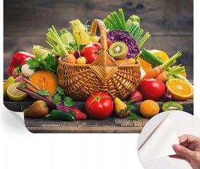 Mosható öntapadós fotótapéta étkezőbe Gyümölcsös gazdagság 312x219 cm