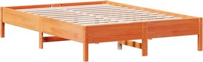 vidaXL viaszbarna tömör fenyőfa ágy matrac nélkül 120 x 200 cm