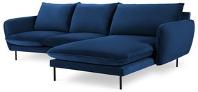 Kék bársony sarokkanapé (jobb oldali) Vienna – Cosmopolitan Design