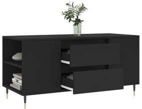 fekete szerelt fa dohányzóasztal 102x44,5x50 cm