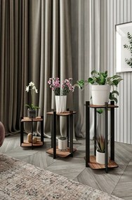Virágállvány Flower Desk Square - Walnut