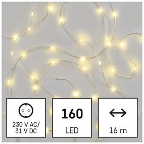 LED kültéri fényfüzér 160xLED/21m IP44 meleg fehér