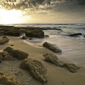 Poszter 40x40cm Naplemente a Palmachim strandon 3, Assaf Frank