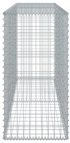 horganyzott vas gabion kosár fedéllel 200 x 50 x 100 cm