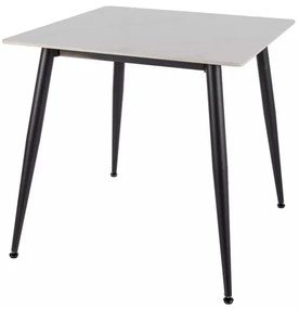 Étkezőasztal RION 80x80 cm kerámia lappal, fehér márvány