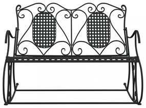 kétszemélyes fekete acél hintapad 113 cm