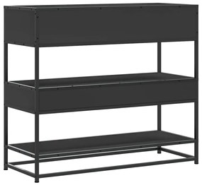 fekete szerelt fa tálalóasztal 90x35x80 cm