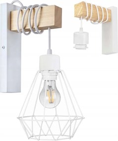 Fali lámpa fa Led túlnyúlás kábel lámpabúra 1xE27 Loft fehér