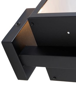 Okos kültéri fali lámpa fekete üveggel 30 cm, Wifi ST64-gyel - Rotterdam
