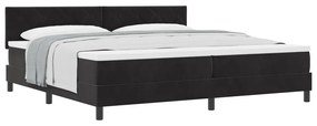 Boxspring Ágy Matraccal Fekete 200x200 cm Bársony
