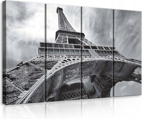 Vászonkép 120x80 Eiffel-torony Párizs Franciaország építészet fekete-fehér város