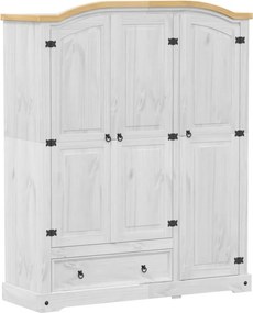 vidaXL fehér Corona tömör fenyőfa ruhásszekrény 151,5 x 52 x 186 cm