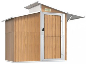 barna horganyzott acél kerti fészer 270 x 130 x 208,5 cm