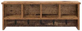Fali Kabáthorog polcokkal Régi fa 75 x 16 x 26 cm Faanyag