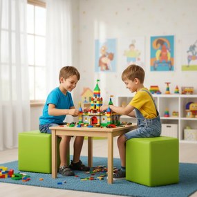 EMI kocka alakú limezöld műbőr babzsákfotel